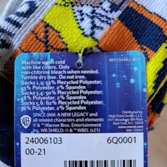 Space Jam 6 pairs of socks 2 sizes NWT - Picture 4 of 5